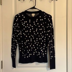 A New Day navy blue and white dotted sweater size Small